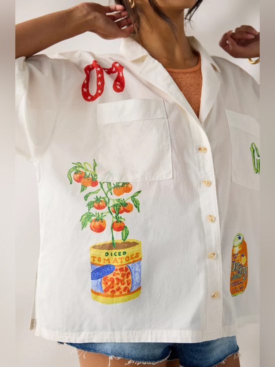 Urban Outfitters Tops - UO BDG Keepsake Souvenir Graphic Short Sleeve Button-Up Shirt
